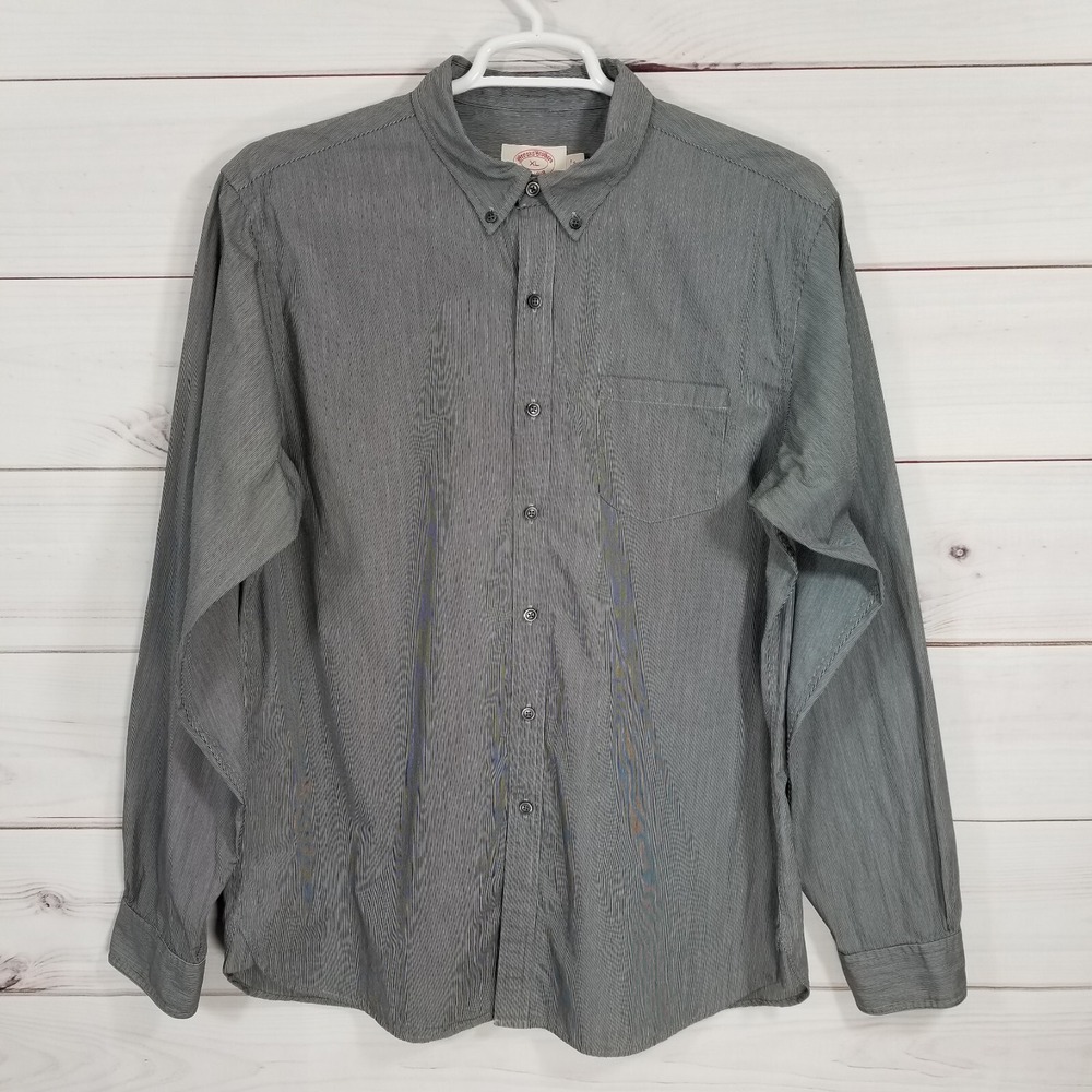 Brooks Brothers X Slim Button-Up Shirt Mens Size XL Gray Casual.